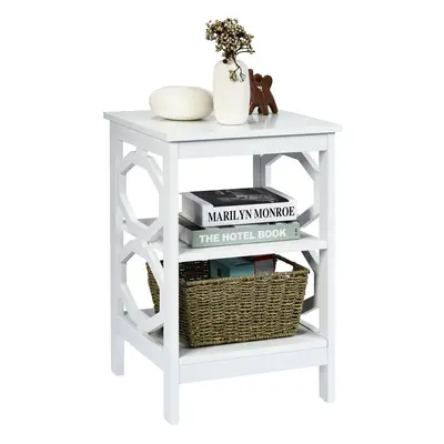 3-Tier Nightstand Sofa Bed Side Table Multifunctional Storage Stand