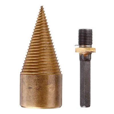 (42mm Hexagon Shank) 32/42mm Titanium Coated HSS Firewood Splitter Drill Bit Wood Drilling Tools