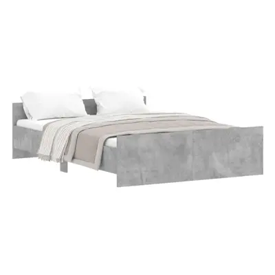 (concrete grey, x cm) vidaXL Bed Frame with Headboard and Footboard Mattress Foundation Bed Base