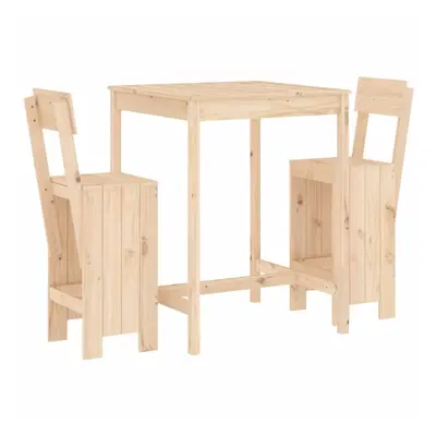 (natural pine) vidaXL Garden Bar Set Outdoor Bar Table Set Bar Stool Piece Solid Wood Pine