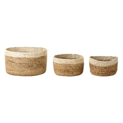 Set of Jute Baskets Natural and Beige TAJORI