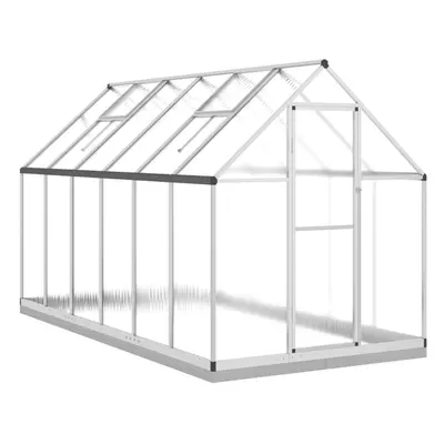 (silver, x x cm) vidaXL Greenhouse with Base Frame Walk in Grow House Anthracite Aluminium