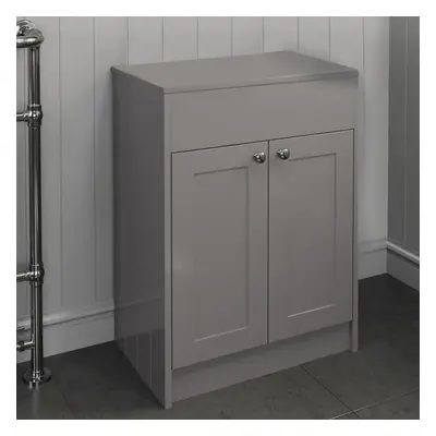 600mm Grey Traditional Bathroom Countertop Vanity Unit Floor Standing Doors