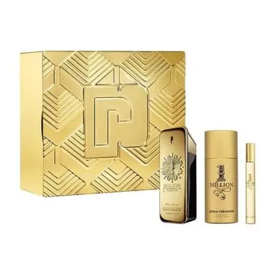 Paco Rabanne One Million Parfum Pcs Set For Men: 3.4 Parfum + 5.1 Deodorant Spray + 0.34 Parfum