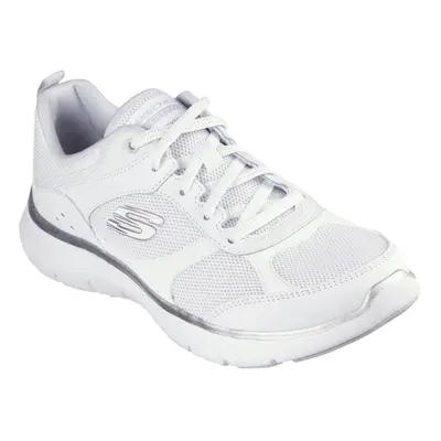 (3 UK, White/Silver) Skechers Womens/Ladies Flex Appeal 5.0 Fresh Touch Trainers