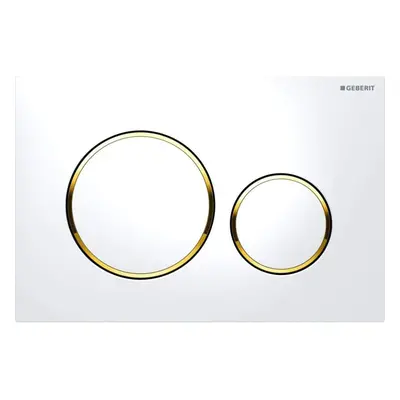 Geberit Sigma 20Â Actuator Plate, Set of 1, White/Gold 115.882. KK.