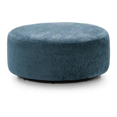 (Dark Blue) Harriet Crushed Chenille Large Swivel Footstool