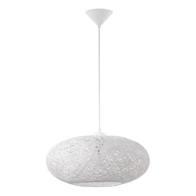 Pendant Ceiling Light Colour White Shade White Paper Threads Bulb E27 1x60W