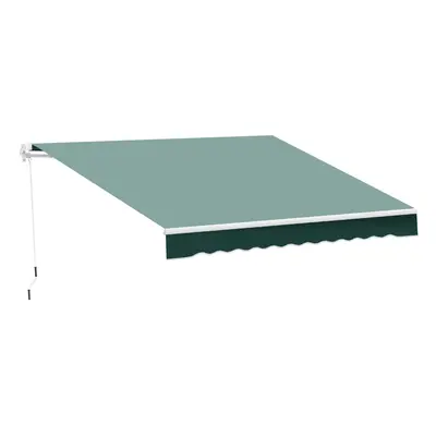 Outsunny Garden Sun Shade Canopy Retractable Awning, 2.5 x 2m, Green