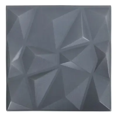 vidaXL 3D Wall Panels Wall Paper Wall Cover Decor pcs Diamond Grey mÂ²