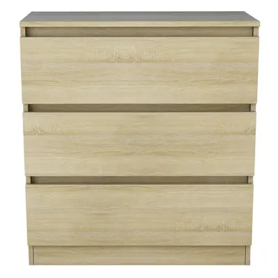 (3 Drawer - Chest Of Drawers, Oak) NRG Chest of Drawers Bedside Table Storage Drawer Unit Bedroo