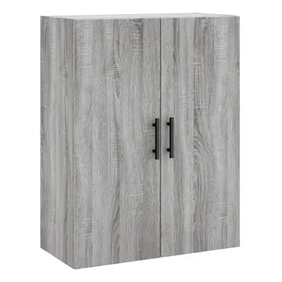 (grey sonoma) vidaXL Wall Mounted Cabinet Display Cabinet High Gloss White Engineered Wood