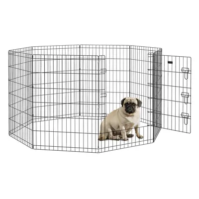 PawHut 8-Panel DIY Dog Pen with Door for Indoor/Outdoor Use, 91cm High