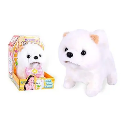 (Q009) Cute Electronic Plush Stuffed Walking Tail Shaking Barking Pet Dog Toy for Kids Developme