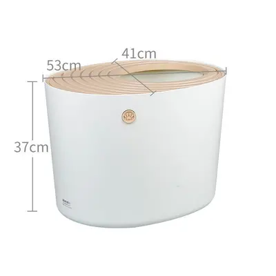 (White) Cat Bedpan Semi-Enclosed Cat Litter Bo* Cat Toilet