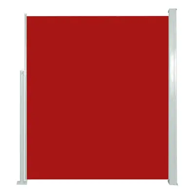 vidaXL Patio Side Awning Red Retractable Balcony Sunshade Blind Privacy Screen