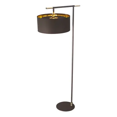 Floor Lamp Shade Gold Metallic LIning Brown Highly Polished Brass LED E27 60W