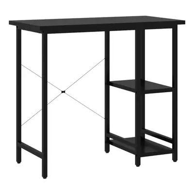 vidaXL Computer Desk Black MDF and Metal Office Study Working Side Desk Table