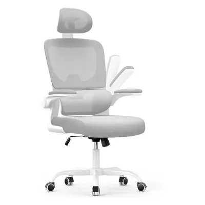 (Grey, New Style) Ergonomic Office Chair With Adjustable Headrest