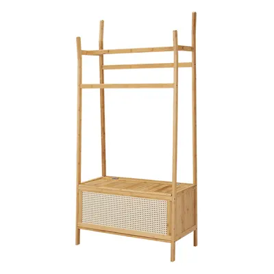 (Natural) Wooden Double Tier Clothes Rack