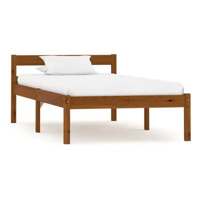 vidaXL Solid Pine Wood Bed Frame Honey Brown 100x200cm Single Bed Furniture