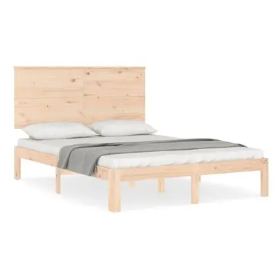 (brown, x cm) vidaXL Bed Frame Bed Base Platform Bed with Headboard White Single Solid Wood