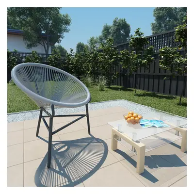 vidaXL Garden String Moon Chair Poly Rattan 69x66x87cm Grey Outdoor Patio Seat