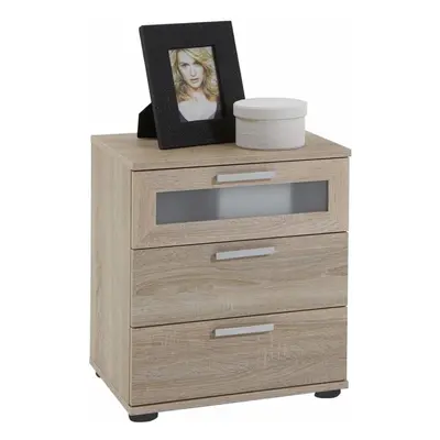 FMD Bedside Table with Drawers Oak Tree