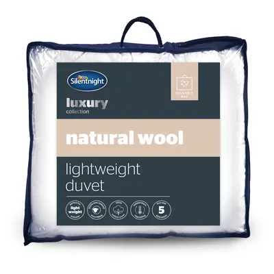 (Double, Lightweight) Silentnight Natural Wool Duvet Temperature Regulating Cotton Cover