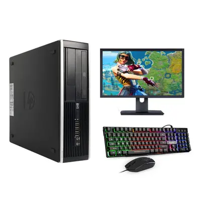 Fast Gaming Hp Bundle Tower Pc Full Set Computer System Intel I5 16Gb 500Gb Gt730