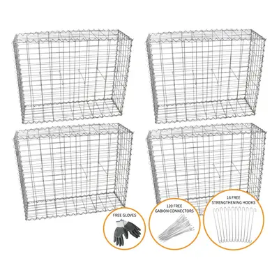 Gabion Baskets Outdoor Cages Stone Wire Mesh Planter / x x 30cm / Pack