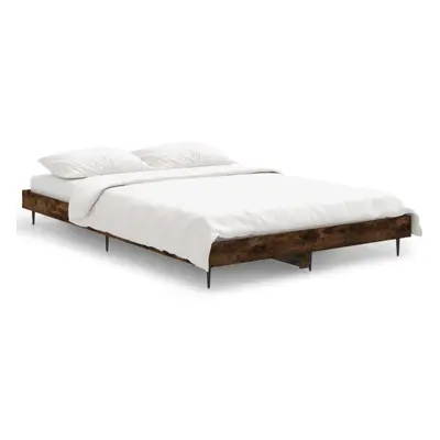 (smoked oak, x cm) vidaXL Bed Frame Bedroom Platform Bed Frame Bedstead Bed Base Engineered Wood