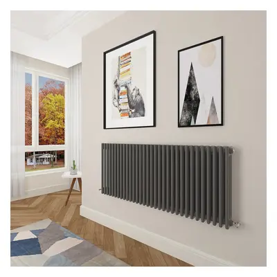 (600x1460mm Column) Designer cast iron radiator anthracite all sizes