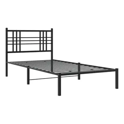 (black, 90x190 cm/with headboard) vidaXL Metal Bed Frame with Headboard Home Bed Base Bedstead B