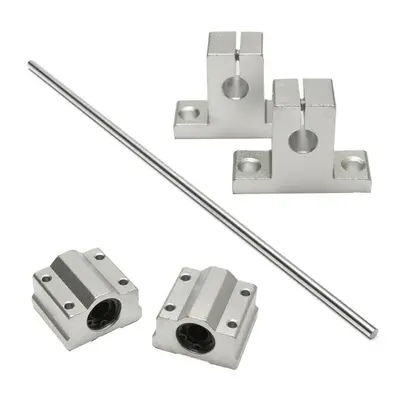 8x400mm Linear Rail Shaft with 2pcs Shaft Supports and 2pcs Linear Bearing Block