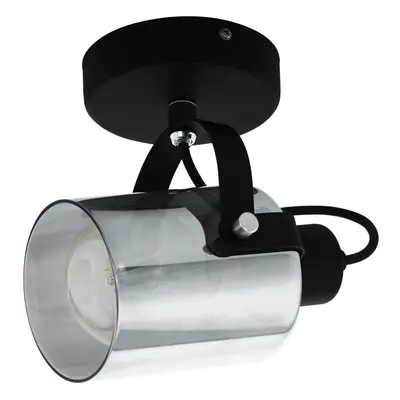 Wall Light Colour Black Chrome Shade Black Transparent Glass Vaporized E27 28W