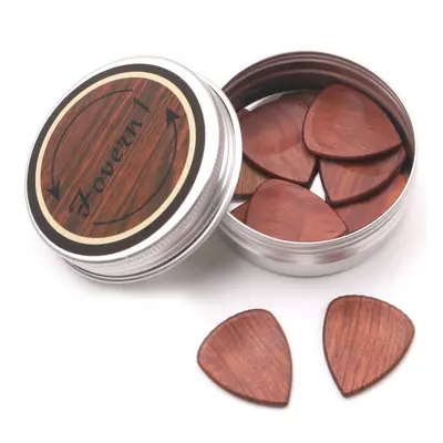 Guitar Accessories Wood Pick Wooden Box and Picks Plectrum Storage One + Ten