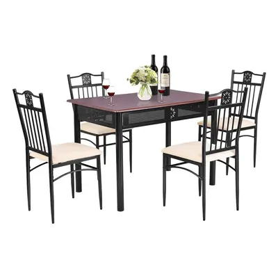 5 Pieces Dining Table Chairs Set Modern Kitchen Set for Person