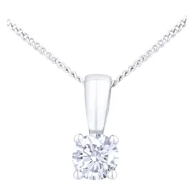 Jewelco London Platinum Round 1/4ct Diamond Solitaire Pendant Necklace inch 46cm - PP0AXL4203PTH