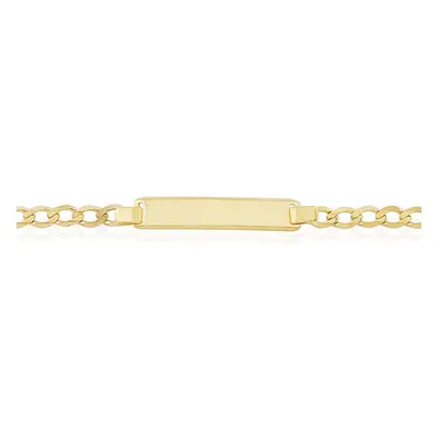 Jewelco London 9ct Gold Curb ID Identity Bracelet 6.3" - BRNR02360-05