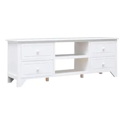 (white) vidaXL TV Cabinet TV Stand Storage Sideboard Cupboard Solid Paulownia Wood