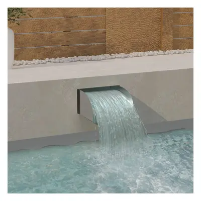 vidaXL Waterfall 30x34x14 cm Stainless Steel Garden Swimming Pool Fountain