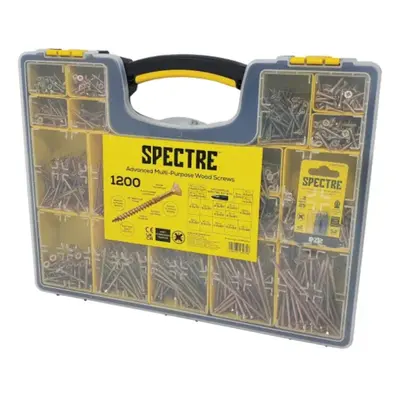 ForgeFix Spectre Advanced Countersunk Wood Screws (Zinc Yellow Passivated) - Assorted Organiser 