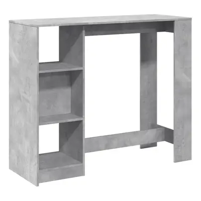 vidaXL Bar Table with Shelf Pub Bistro Table Concrete Grey Engineered Wood