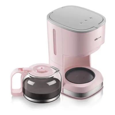 (Pink) Drip-type Coffee Maker 0.7L Capacity 550W Tea Pot Coffee Machine for Household Office