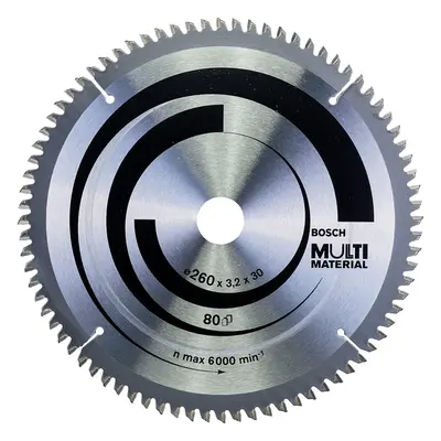 Bosch Multi Material Circular Saw Blade, 260mm x 3.2mm x 30mm, Teeth, Silver