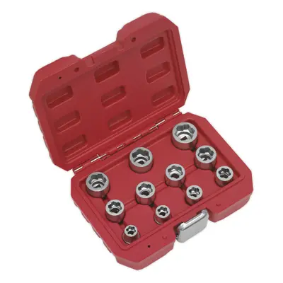 11 Piece Bolt Extractor Socket Set - 3/8" Sq Drive - Drop Forged Sockets - Case