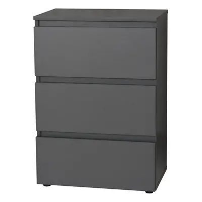 3 Drawer Chest Cabinet Bedroom Furniture Storage Nightstand - Grey