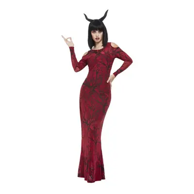 Womens Deluxe Red Devil Fancy Dress Costume (Size 8-10)