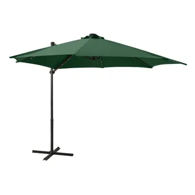 vidaXL Cantilever Umbrella with Pole and LED Lights Green cm Sunshade